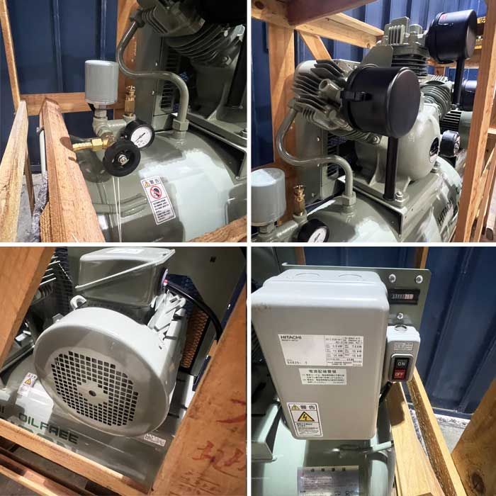 中古|空冷式コンプレッサー オイルフリーベビコン 5.50P-9.5GP6 60Hz 日立 2018年 未使用品 |動産王|愛知|送料無料