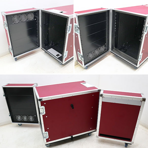 【中古】 エスアイ 静音ラック 防音ラック 特注ワインレッド サーバーラック【動産王】千葉☆送料無料