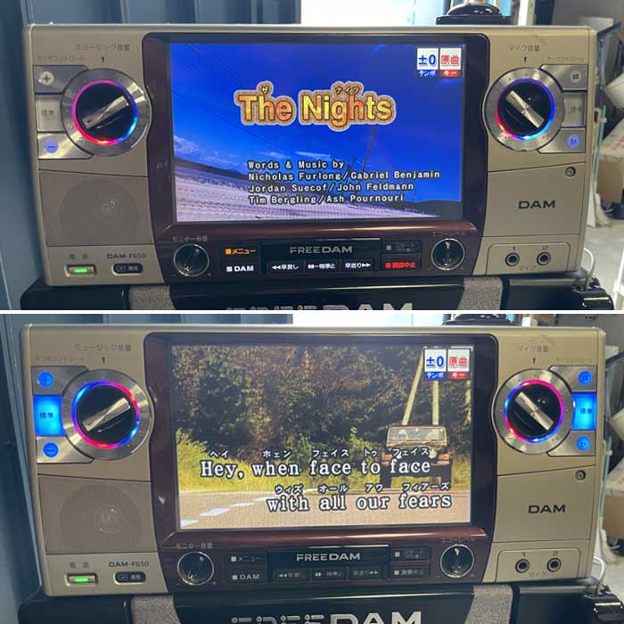 【中古】カラオケ 第一興商 FREEDAM DAM-F650(本体)/DSR-F65(専用スピーカー内蔵ラック)  【動産王】名古屋☆送料無料