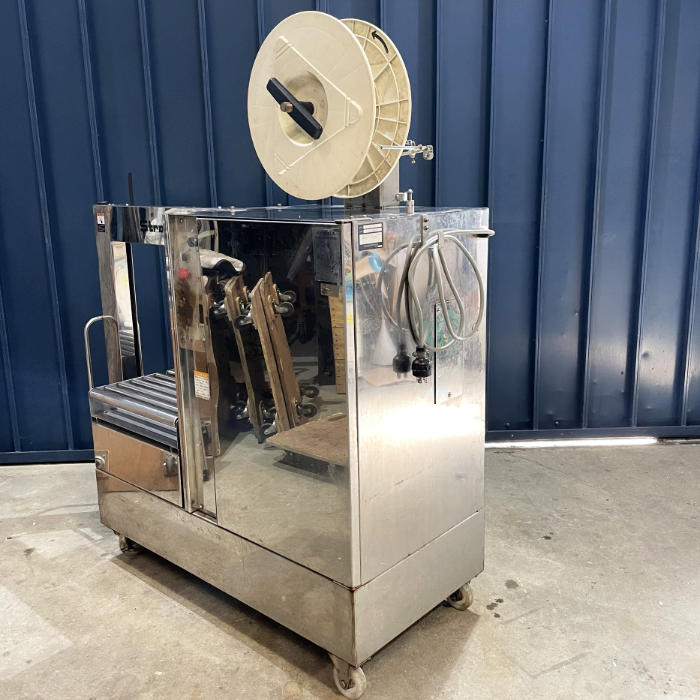 【中古】 自動梱包機 AQ-7M ストラパック 横型水産用 ボディ：ステンレス 【動産王】愛知☆送料無料