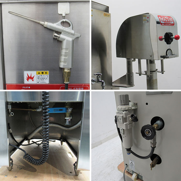 【中古】押出し式製麺機 めんつる312 富士工業所 2016年 コンプレッサー 2kgミキサー付属 専用釜 都市ガス【動産王】仙台☆送料無料