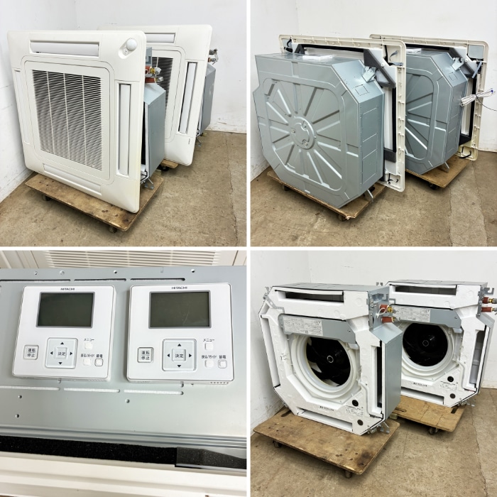 中古｜業務用エアコン 5馬力 ツイン 天カセ4方向 日立 2019年 三相200V