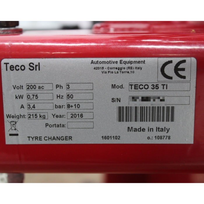 タイヤチェンジャー 3相200V イタリア製 teco35 引き取り限定