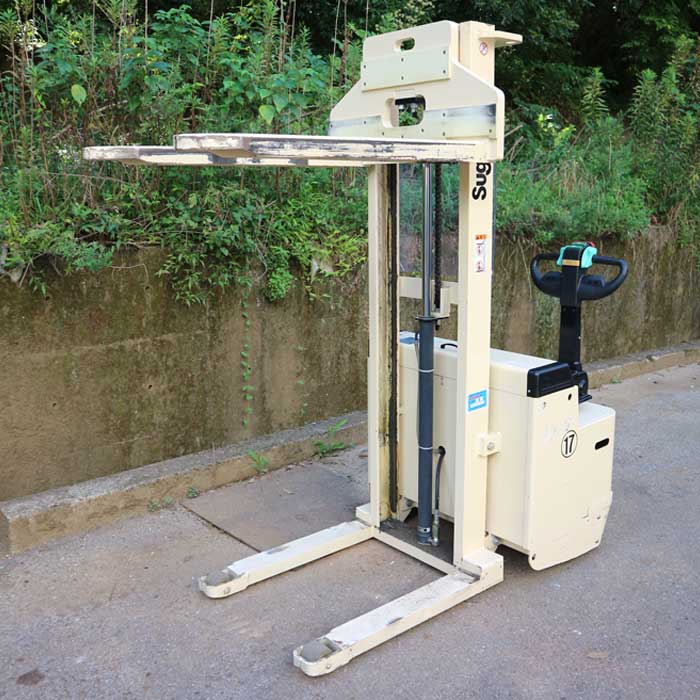 【中古】 スタッカーフォークリフト 0.7t 2SW-715 スギコー 電動 バッテリー 機械 階上作業 ウォーキー 歩行 【動産王】千葉☆送料無料