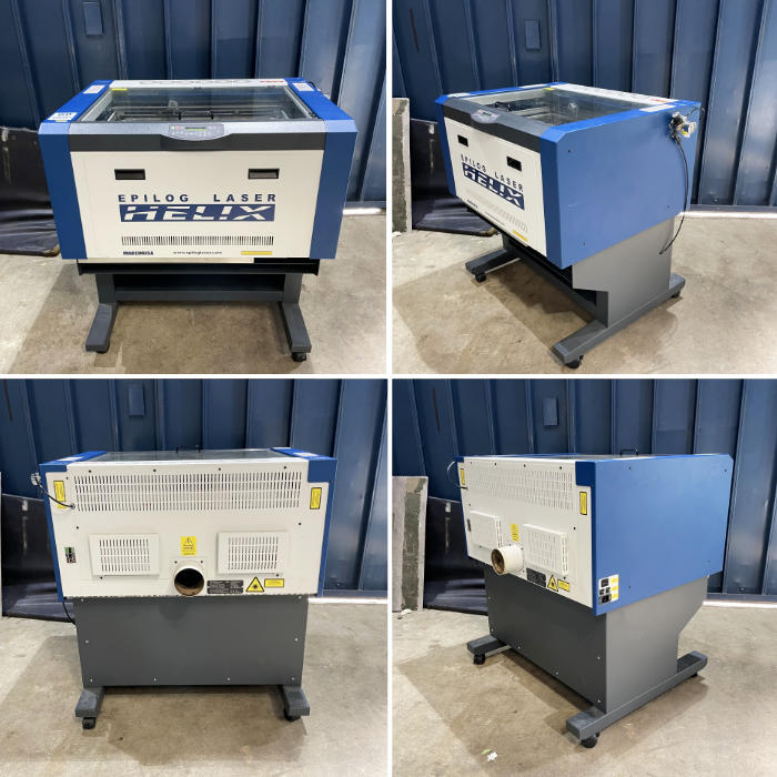 【中古】 レーザー加工機 Helix 24 60W 2018年製 粉塵機(LCC400R)・コンプレッサー(DP-40C)付 現状渡し 【動産王】愛知☆送料無料