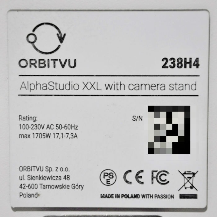 中古｜3Dフォトシミリ ALPHASTUIO XXL ORBITVU 2019年 商品撮影システム ｜動産王｜大阪｜引取｜送料別