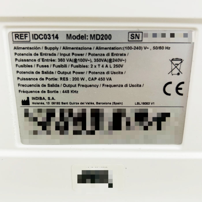 中古｜高周波温熱機器 MD200 インディバ ジャパン 形成外科 美容医療 美容形成 皮膚科 ｜動産王｜千葉｜送料無料