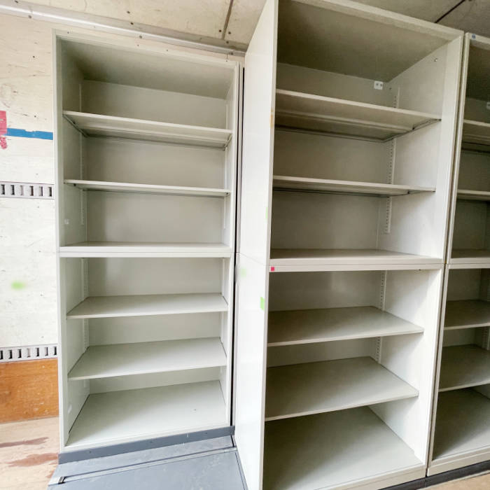 【中古】 2列4連 移動キャビネット オープン書庫 PLUS プラス L5-105E 2015年 【動産王】★引取限定