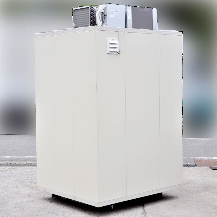中古|プレハブ冷蔵庫 0.6坪 PR-20CC-0.6 ホシザキ 冷蔵ユニット RU-R8MF1 日立 2019年 上置 一体式 100V |動産王|大阪|引取|送料別