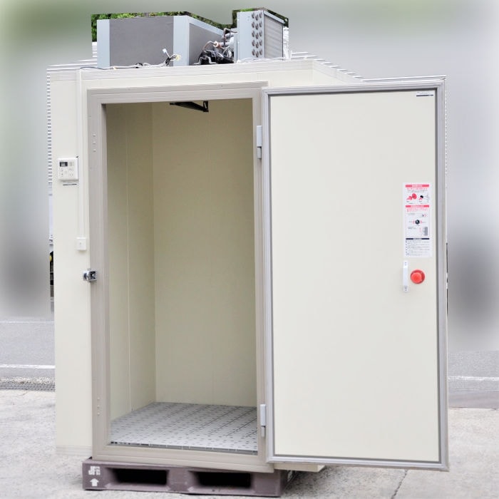 中古|プレハブ冷蔵庫 0.6坪 PR-20CC-0.6 ホシザキ 冷蔵ユニット RU-R8MF1 日立 2019年 上置 一体式 100V |動産王|大阪|引取|送料別