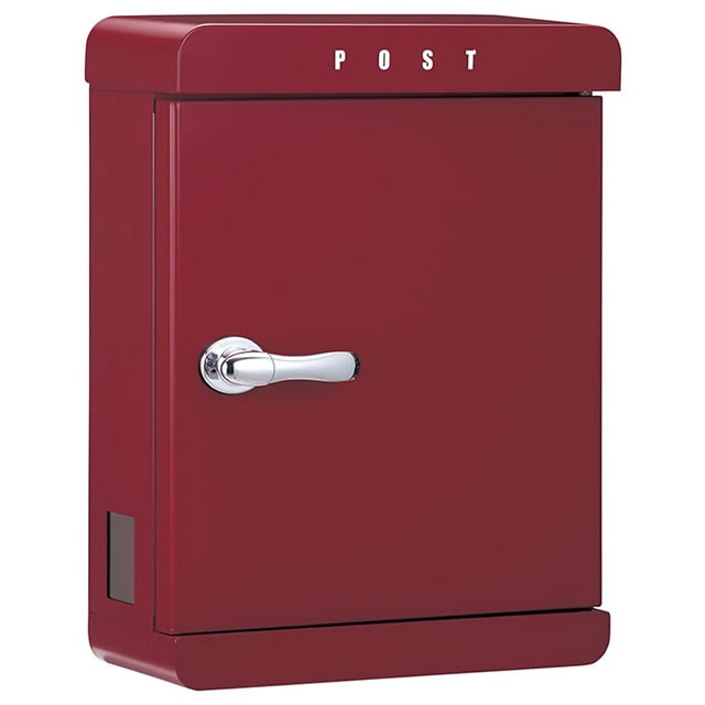 美濃クラフト 郵便ポスト PAST パスト PST-RE レッド色 鍵付き