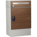 ユニソン ポスト付き宅配ボックス ripit リピット DB 据置きタイプ 前入れ前出し 木目調 ウォールナット色|戸建用宅配ボックス|宅配ボックス