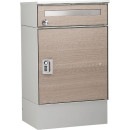 ユニソン ポスト付き宅配ボックス ripit リピット DB ルーフ付き 据置きタイプ 前入れ前出し 木目調 タモ色|戸建用宅配ボックス|宅配ボックス