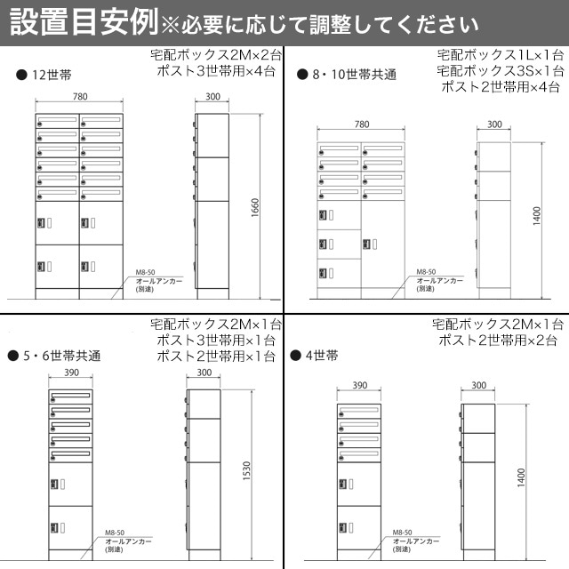 ユニソン 集合住宅向け郵便ポスト ポルタ ポスト2世帯用