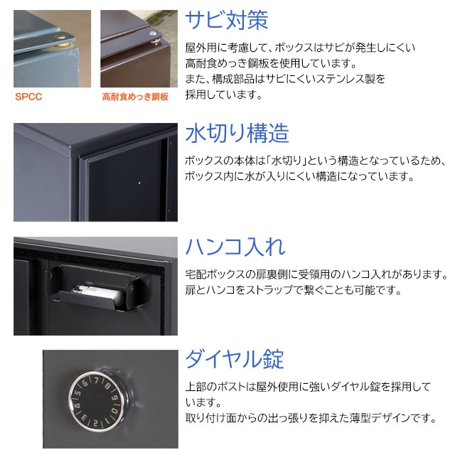 エスディエス SDS ポスト・宅配ボックス付き 宅配キーパー 機能門柱