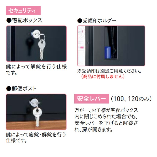 ユニソン ポスト付き宅配ボックス Vico ヴィコ DB 100 左開きタイプ 前
