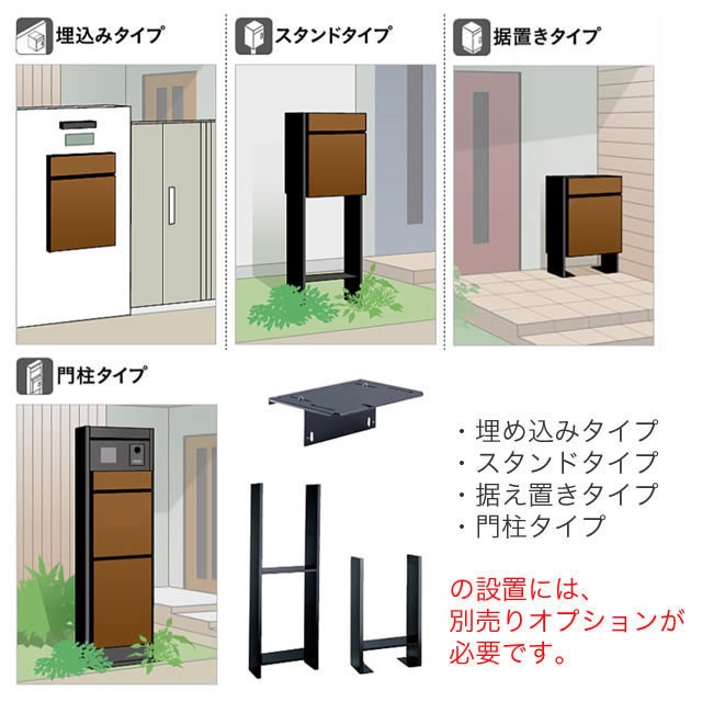 ユニソン ポスト付き宅配ボックス Vico ヴィコ DB 100 右開きタイプ 前