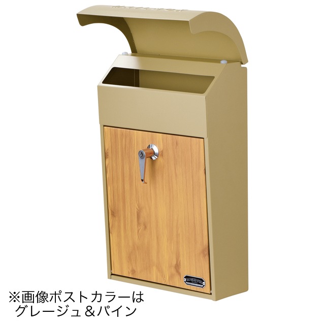 セトクラフト 壁掛けポスト (GALVA) SI-3946 グレー&チーク | ポスト