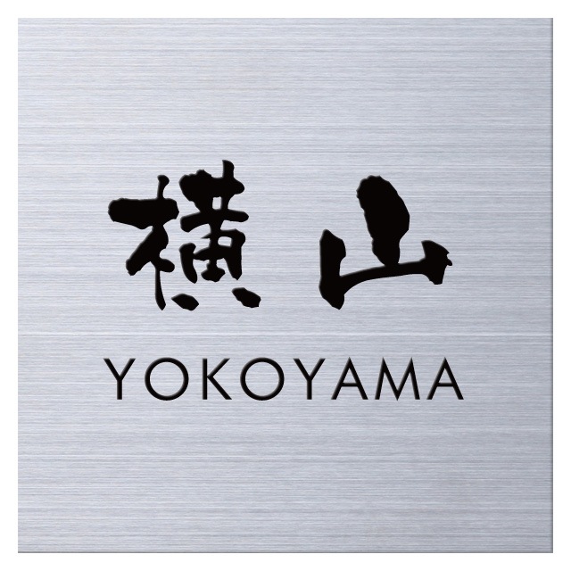 丸三タカギ ネームプレート  表札　ステンレス KOMATSU 小松 ステンレス表札 スクアド SQ-S-5（文字：黒色） ⁄ 丸三タカギ ⁄ 表札