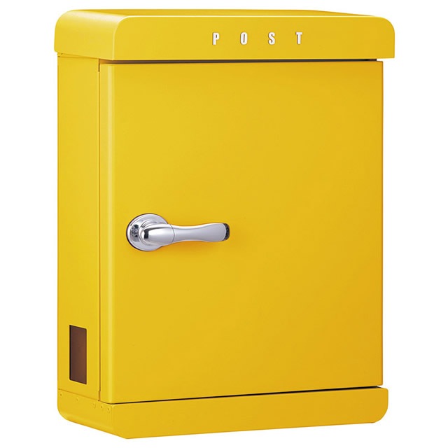 美濃クラフト 郵便ポスト PAST パスト PST-SY サンイエロー色 鍵付き
