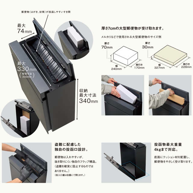 パナソニック 郵便ポスト Pakemo-UF パケモ CTCR2600MAK