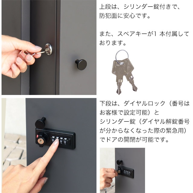 MOJYU 門柱型宅配ボックス付ポスト Milo ミロ PBX-135(ダークグレー