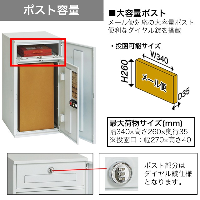 宅配ボックス・ポスト付き機能門柱 VANT800 ヴァント800 ブラン VAN2-1