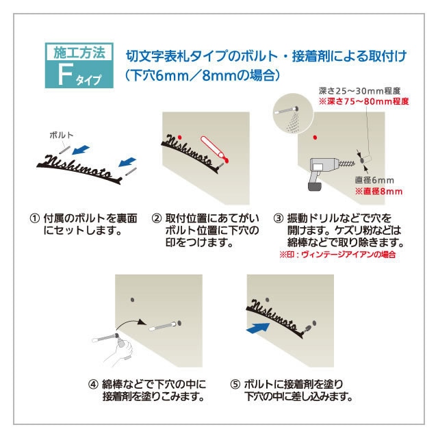選べる書体 表札 ステンレス サイン ザ・フレーム 130mm角タイプ