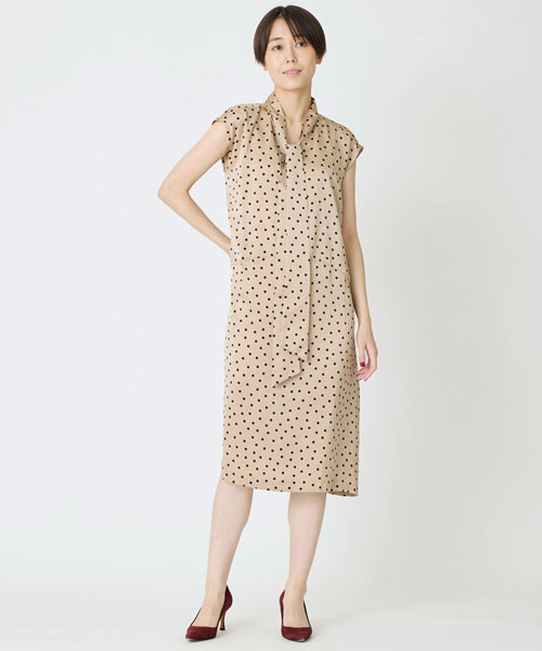シルデューサテンドットワンピース