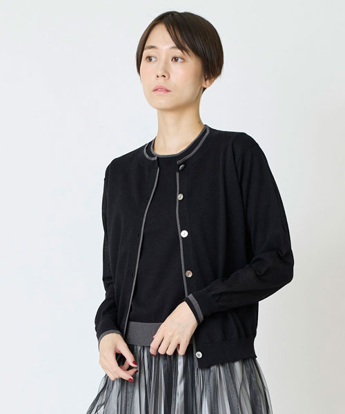 シアーニットクルーカーディガン