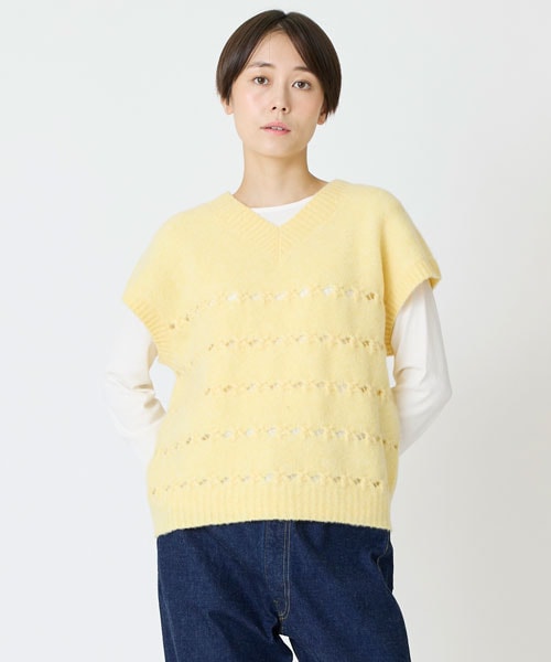 ウールナイロンニットベスト