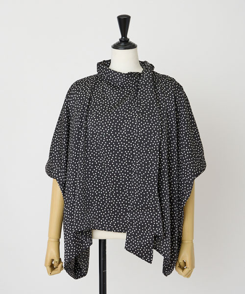 シルデューサテンドットブラウス