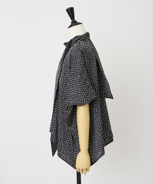 シルデューサテンドットブラウス