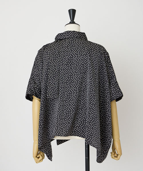 シルデューサテンドットブラウス