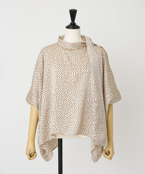 シルデューサテンドットブラウス