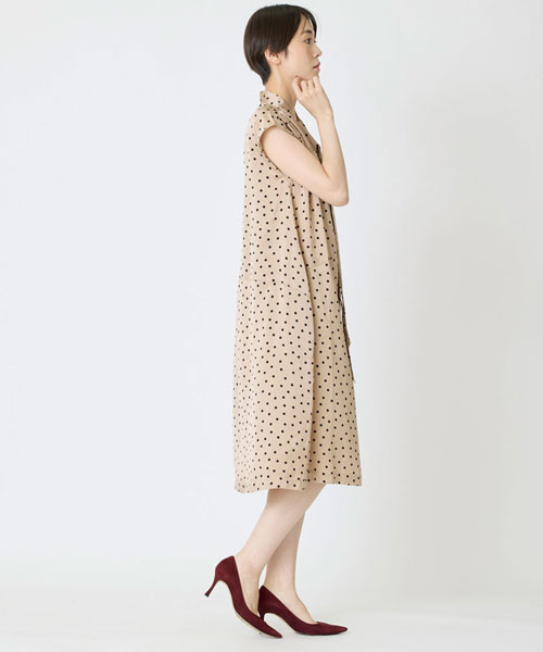 シルデューサテンドットワンピース