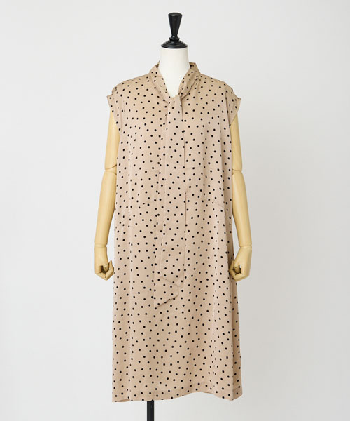 シルデューサテンドットワンピース
