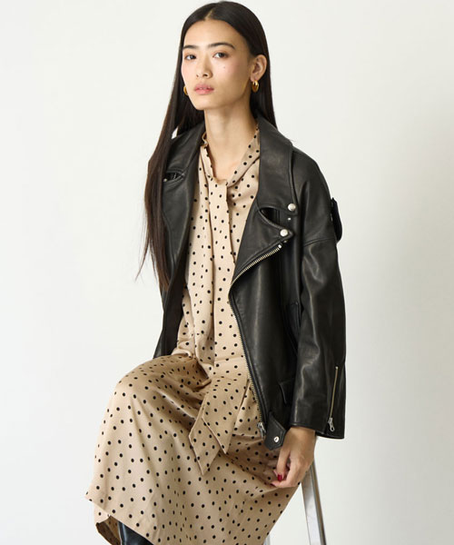 シルデューサテンドットワンピース