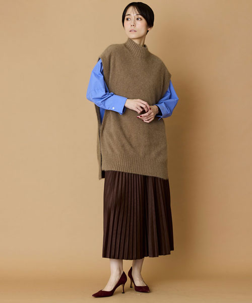 フェイクスエードプリーツスカート