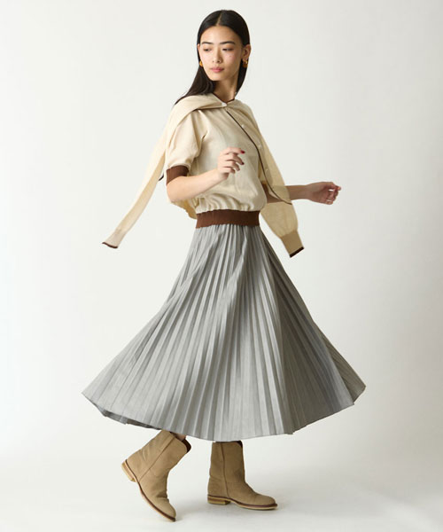 フェイクスエードプリーツスカート