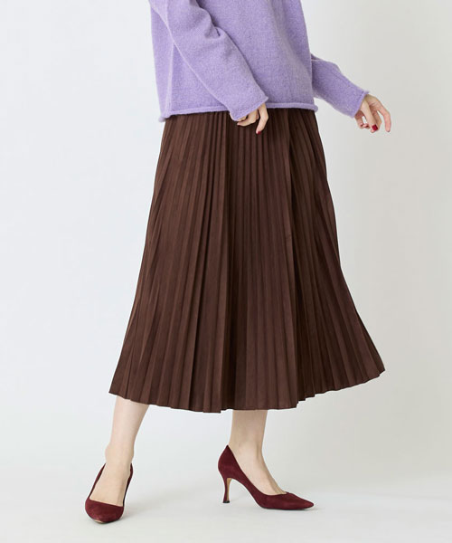フェイクスエードプリーツスカート