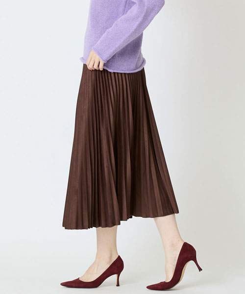 フェイクスエードプリーツスカート