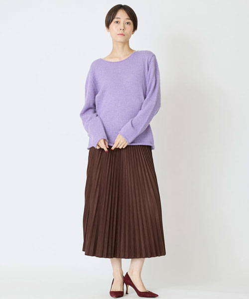 フェイクスエードプリーツスカート