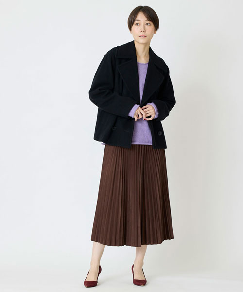 フェイクスエードプリーツスカート