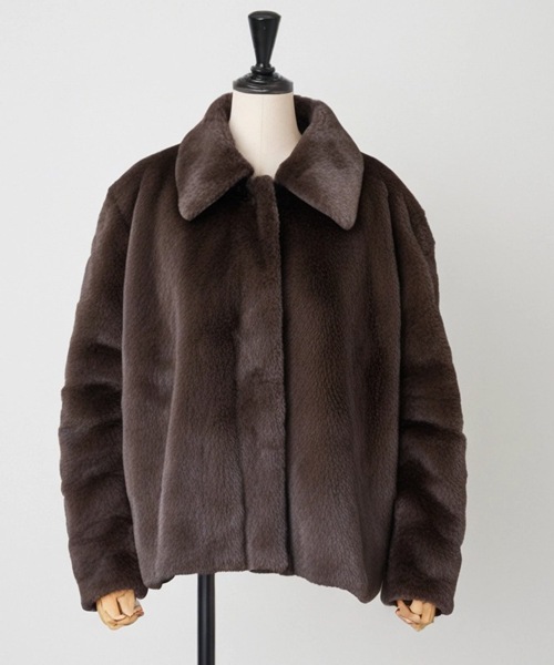 フェイクファーショートコート
