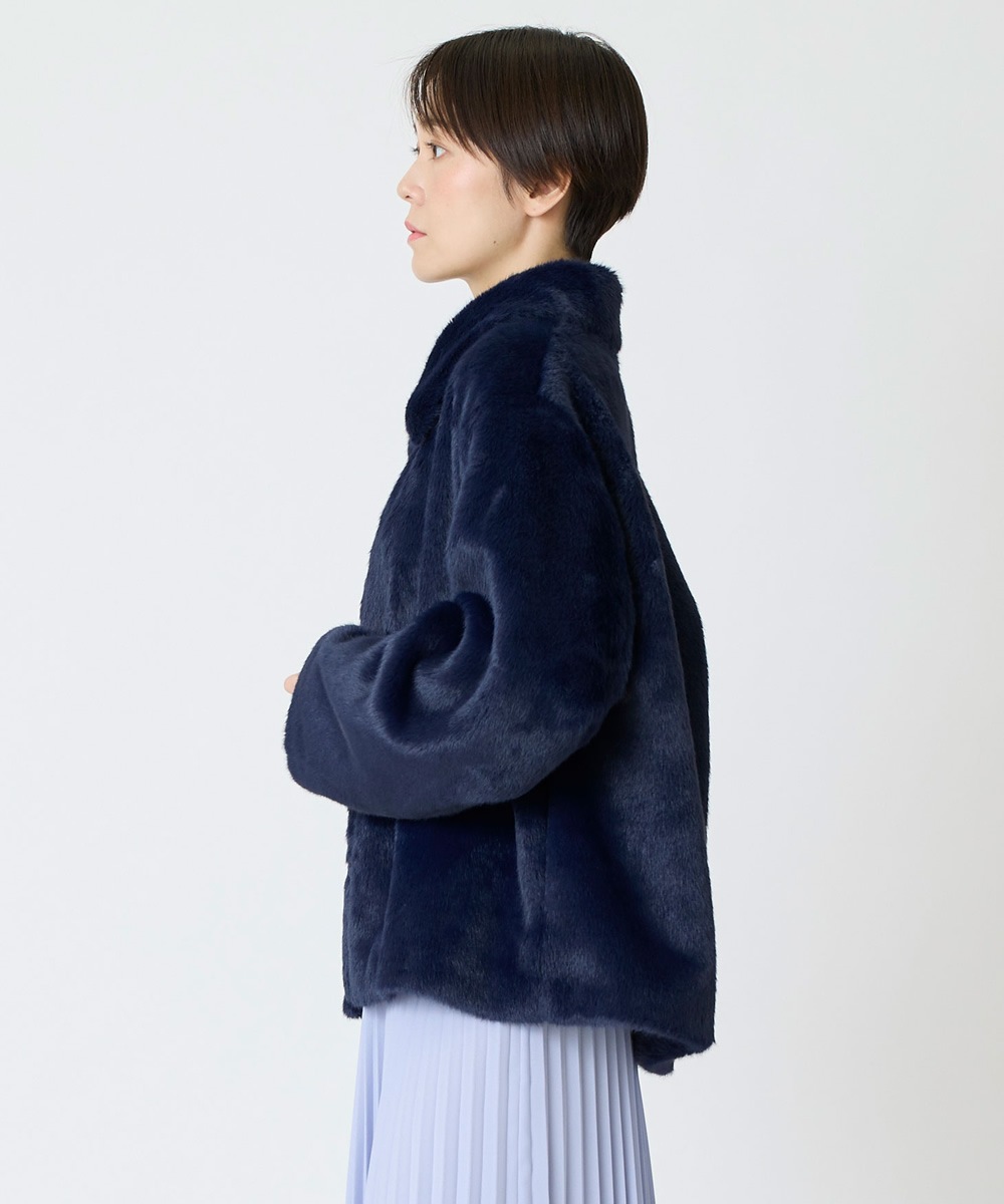 フェイクファーショートコート