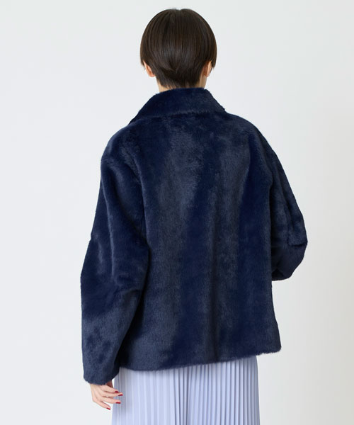 フェイクファーショートコート