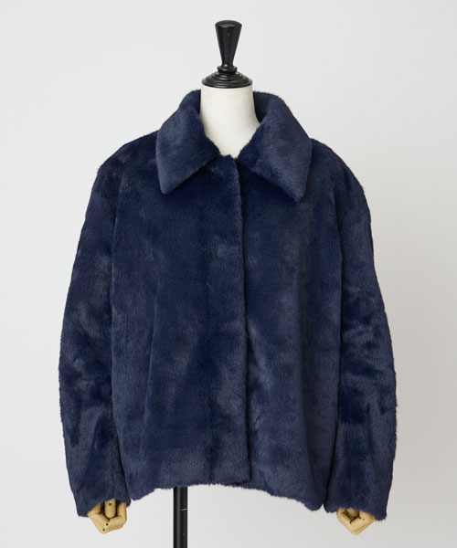 フェイクファーショートコート