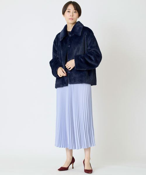 フェイクファーショートコート