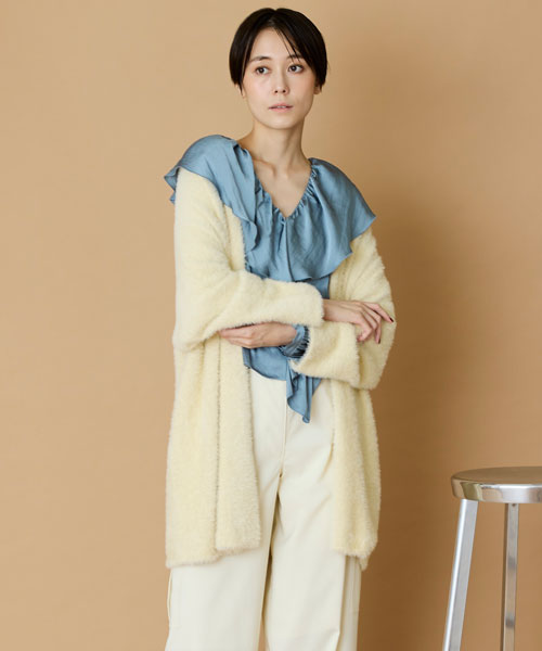 シャギーニットカーディガン